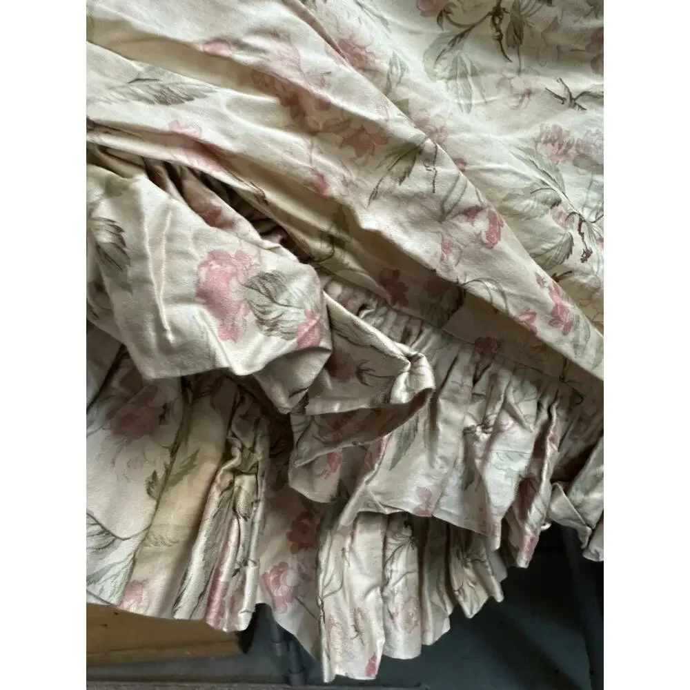 RALPH LAUREN Reine Floral Sateen king duvet cover+3 euro shams set 4 Ruffled